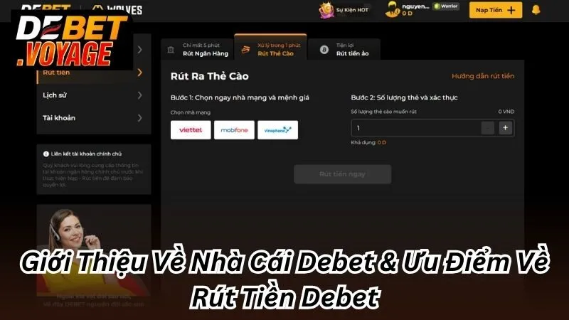 Rút Tiền Debet - Nhanh Gọn, Tiện Lợi Và Tuyệt Đối An Toàn 1 Giới Thiệu Về Nhà Cái Debet & Ưu Điểm Về Rút Tiền Debet